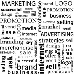 Seamless pattern of business concepts. Sales and Marketing campaign Strategy as an art. Vector.