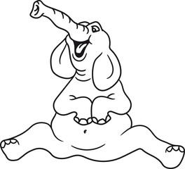 elefant sitzend lustig comic cartoon spaß lachen