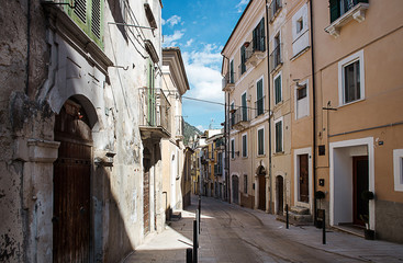 Fototapeta na wymiar glimpse of historical downtown of Popoli