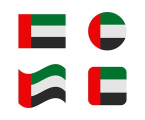 set 4 flags of united arab
