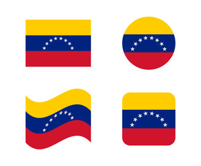 set 4 flags of venezuela