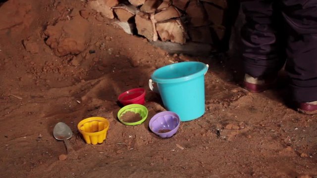 Sandbox and the playing child