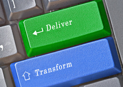 Keyboard with keys to transform and deliver