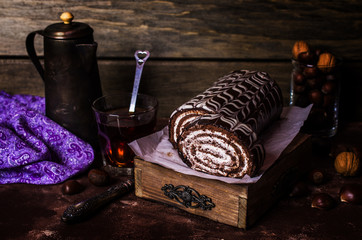 Sweet chocolate roll