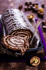 Sweet chocolate roll