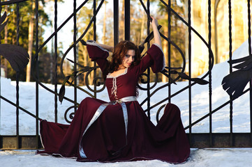 The young woman in a medieval dress