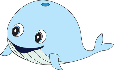whale childrens cartoon character