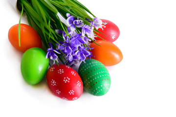 Easter eggs with flowers postcard