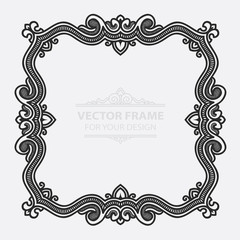 Vintage vector set retro frame, cards. Floral royal engraving design labels advertising place for text. Flourishes Line calligraphic background.