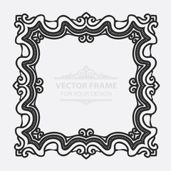Vintage vector set retro frame, cards. Floral royal engraving design labels advertising place for text. Flourishes Line calligraphic background.