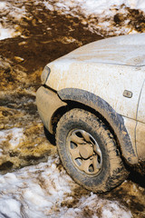 4x4 car with mud