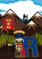 R is for Roman Alphabet Learning Illustration