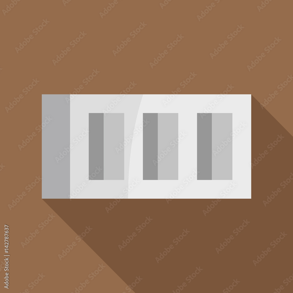 Poster building block icon, flat style