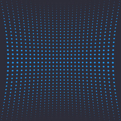 halftone vector background with blue dots on dark