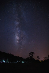 milky way galaxy at phitsanulok in thailand. Long exposure photograph.with grain