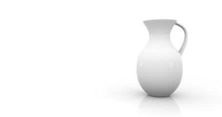 Empty pitcher water on white background