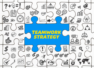 Teamwork Strategy / Puzzle mit Symbole