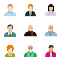 Avatar of different people icons set