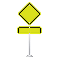 Blank Road Sign Board isolated on white background vector
