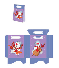 Christmas Snowman. Handbags Packages Pattern 