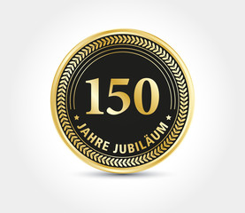150 Jahre Jubiläum Modern Gold