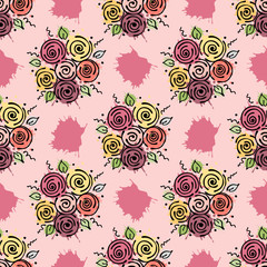 Vector seamless pattern, graphic illustration