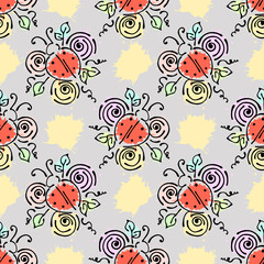 Vector seamless pattern, graphic illustration