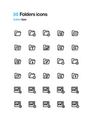 Folders and images extension Vector Icons