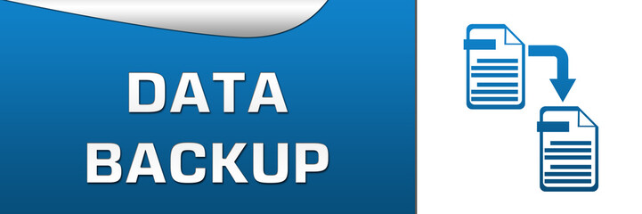 Data Backup Blue Horizontal 