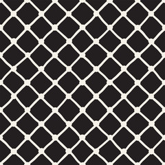 Vector Seamless Pattern. Abstract Background With Brush Lines. Monochrome Hand Drawn Geometric Shapes Texture
