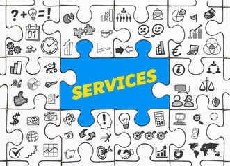 Services / Puzzle mit Symbole