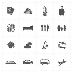 sixteen flat travel company icons 