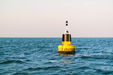 Buoy on North Sea near Netherlands