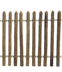 Wooden fence isolated on white background