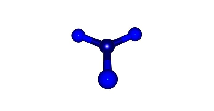 Boron trifluoride molecular structure isolated on white