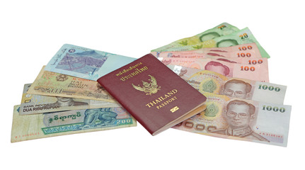 Thailand passport and money