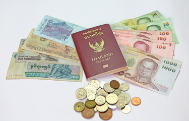 Thailand passport and money