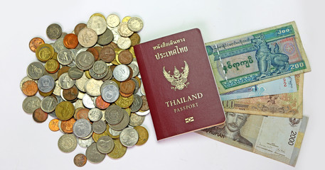 Thailand passport and money
