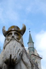 St. Zachariah statue in Visitation Church, Ein Kerem near Jerusalem, Israel
