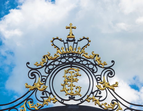 The golden monogram of the Russian Empress Catherine the First