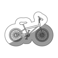 Naklejka premium sticker monochrome contour of sport bike in white background vector illustration