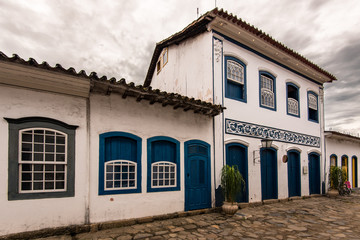 Colonial Portuguese Style Houses in Historical Center of Paraty, Brazil