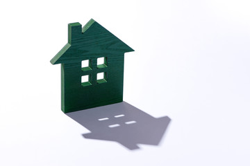 Wooden house modelling on white background