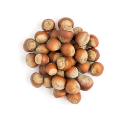 Heap of Whole Hazelnuts in Shell