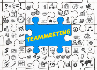 Teammeeting / Puzzle mit Symbole