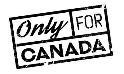 Only For Canada rubber stamp. Grunge design with dust scratches. Effects can be easily removed for a clean, crisp look. Color is easily changed.