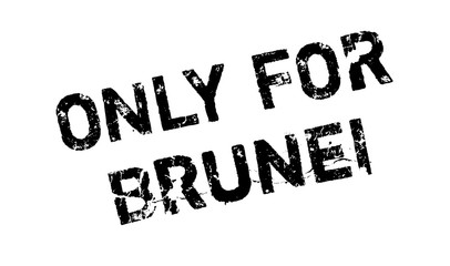 Only For Brunei rubber stamp. Grunge design with dust scratches. Effects can be easily removed for a clean, crisp look. Color is easily changed.