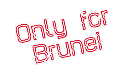 Only For Brunei rubber stamp. Grunge design with dust scratches. Effects can be easily removed for a clean, crisp look. Color is easily changed.