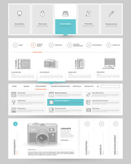 Fototapeta na wymiar Website template elements with concept icons. Collection of various elements for web page navigation.