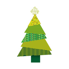 colorful background of abstract christmas tree with decorative lights vector illustration